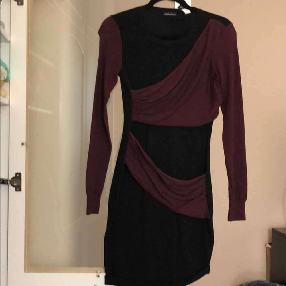 Moda International long sleeve draped dress in S